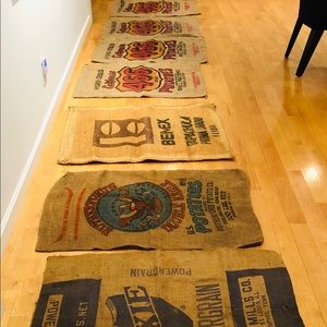 7 BURLAP SACKS